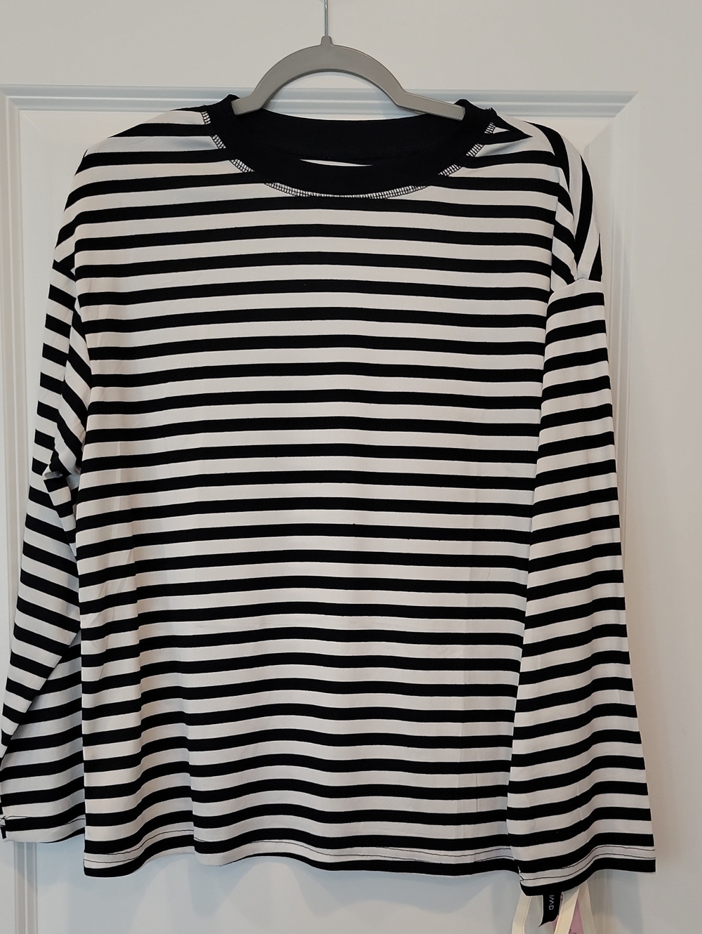 IWD Women's Nautical Oversized Stripe Top Tee Medium NWT